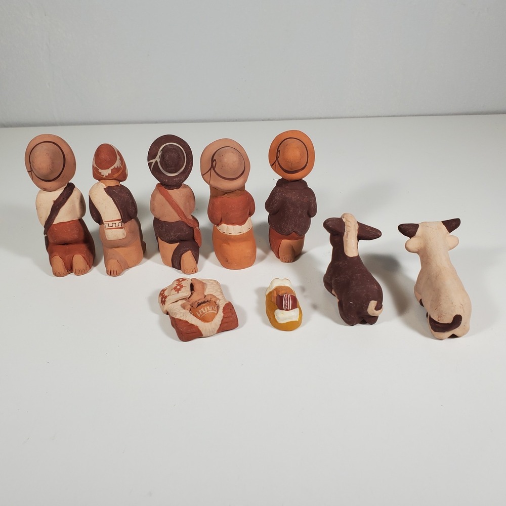 Peruvian Nativity 3" Figurines Hand Painted Clay Pottery Mini Folk Art Andean - Picture 6 of 10